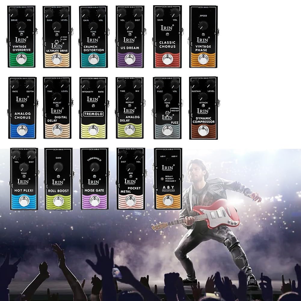 Pédale d'effet guitare multi-effet analogique Delay Chorus (RF08)