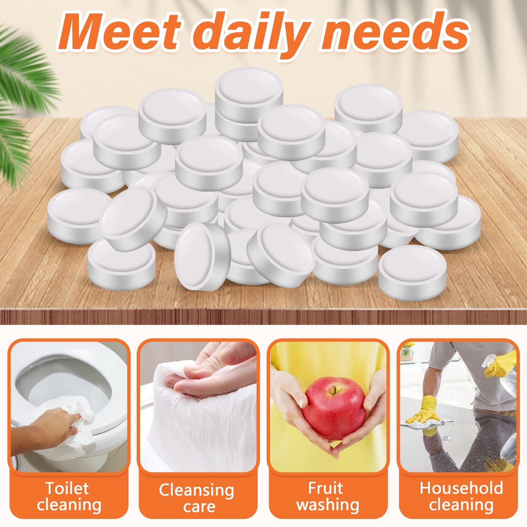 Smallterm 500 PCS Disposable Face Cloths,100% Biodegradable Compressed Towel,Mini Absorption Wipes Compressed Towels Tablets for Home,Beauty,Camping,Outdoor Sports - Image 3