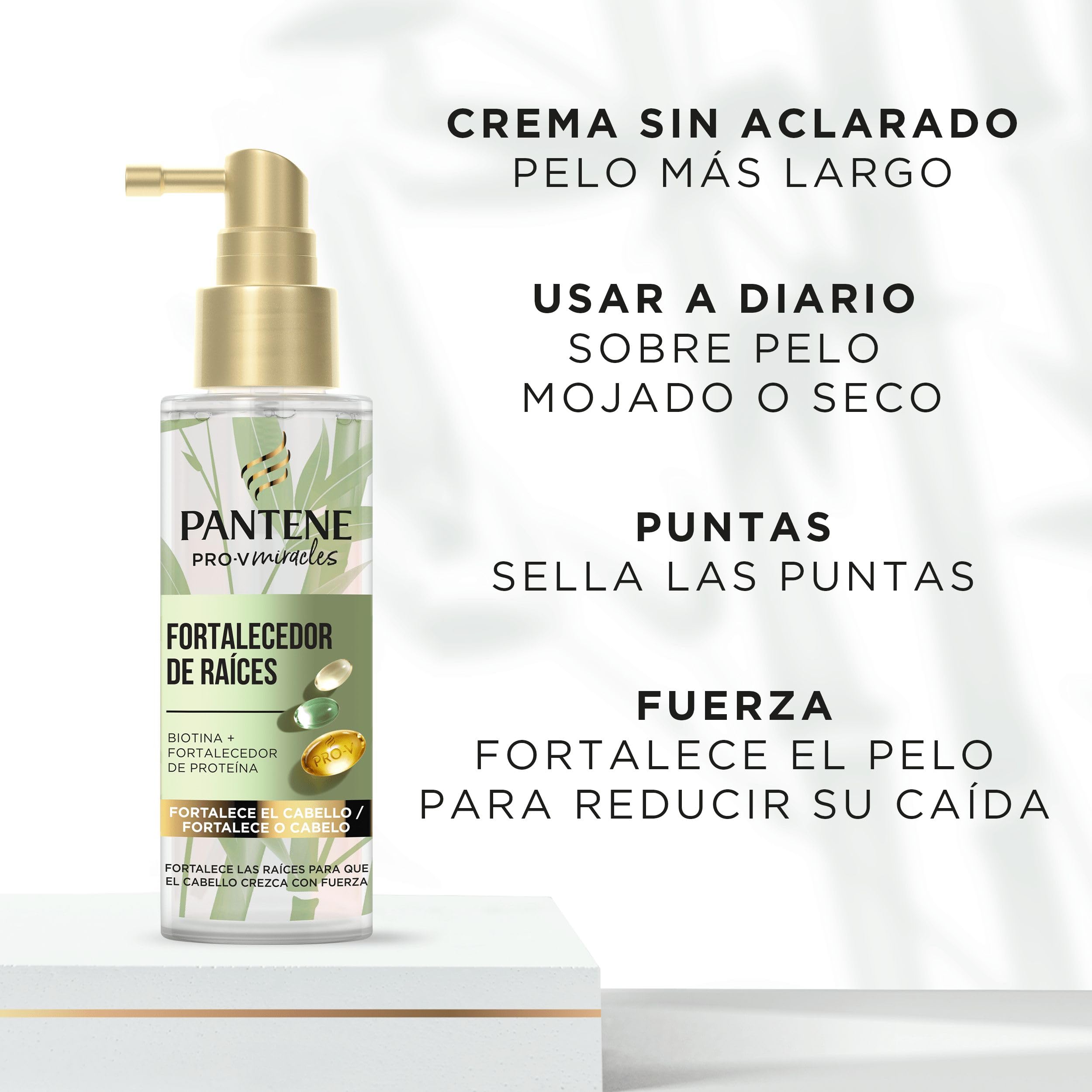 Pantene Crecimiento con Fuerza Fortalecedor de Raíces 100ml. Tratamiento con Biotina y Proteínas. Fortalece las Raíces, Crece el Pelo, Da Volumen y Fuerza. Para Pelo Seco y Dañado