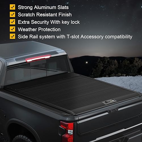 Miniatura 6 de ONINE Cubierta rígida retráctil Tonneau de ajuste personalizado Dodge Ram 1500 2019-2024 con caja de 5.7 pies (67 pulgadas), no es compatible con