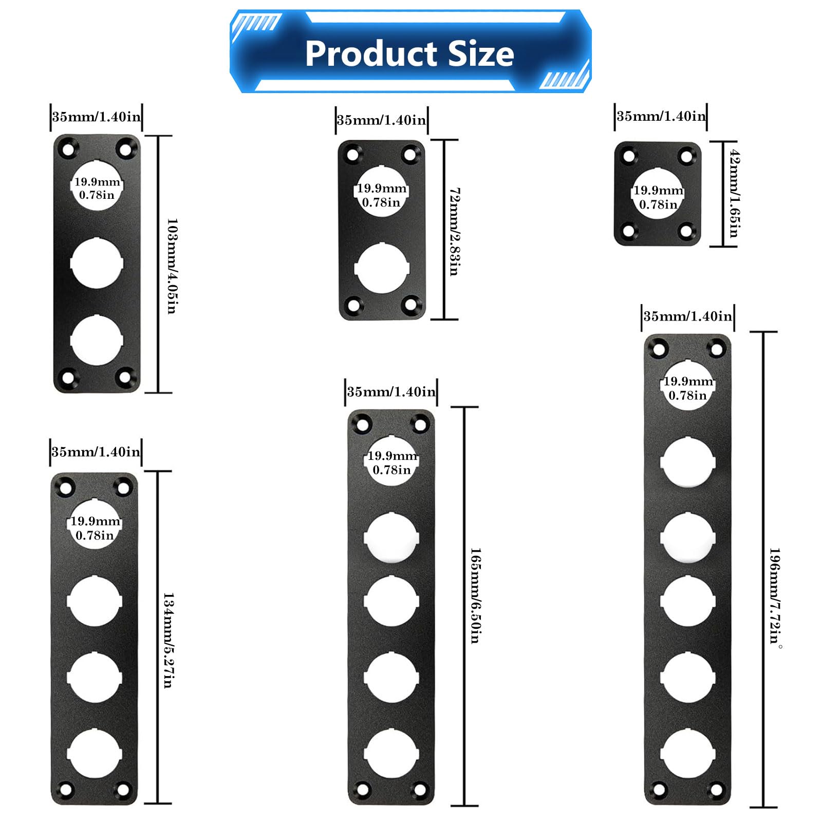 Panneau d'interrupteur à bascule, support en aluminium pour voiture, camion, bateau, camping-car, panneau étanche