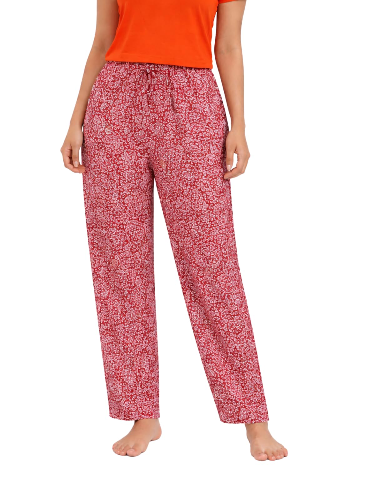 Namahshri Women’s Printed Cotton Pajama Pants Bottom | Multicolor Lounge Wear Pyjama | Soft Elastic Waist Sleepwear Night Pant with Pockets for Women and Girls-image-24