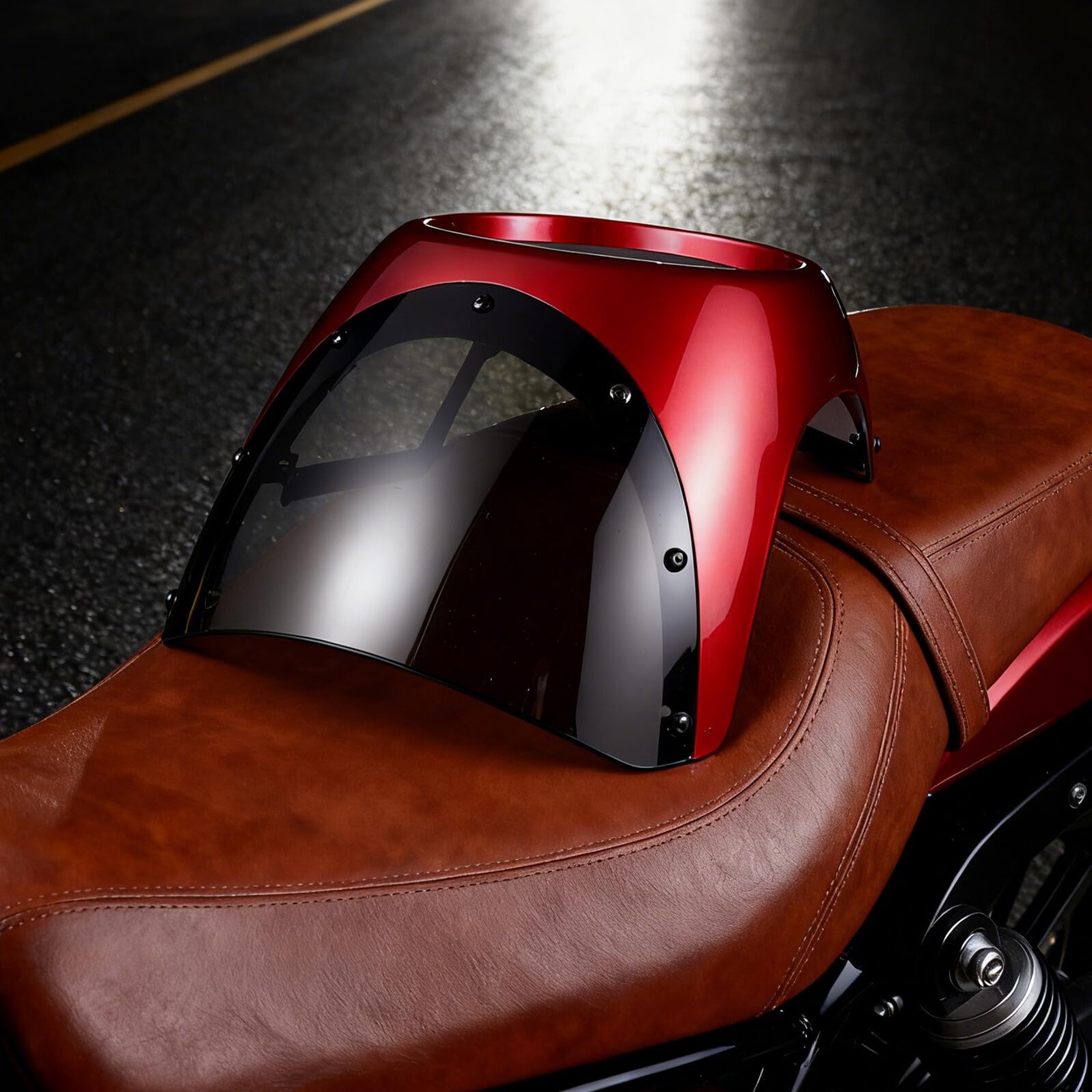 Cabilock Cupolino Parabrezza Moto 7 Pollici Antivento in Plastica Trasparente Deflettore Aerodinamico e Staffa Regolabile Copertura Faro Moto per Cruiser e Touring