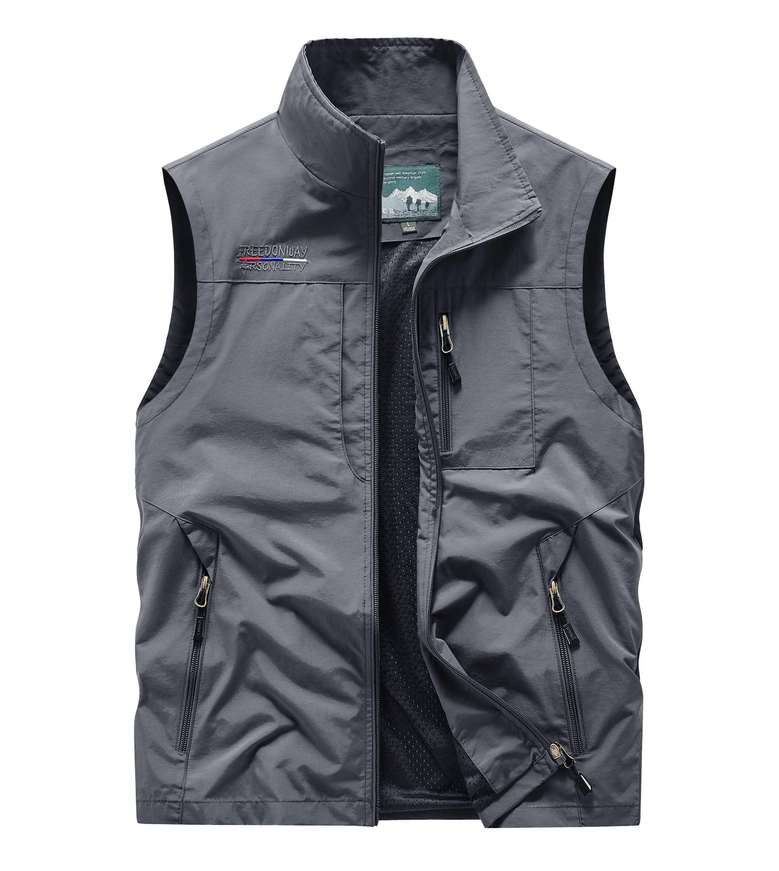 Lightweight Outdoor Vest Jacket for Men, Windbreaker for Golf, Safari, Travel, Fishing, Hiking