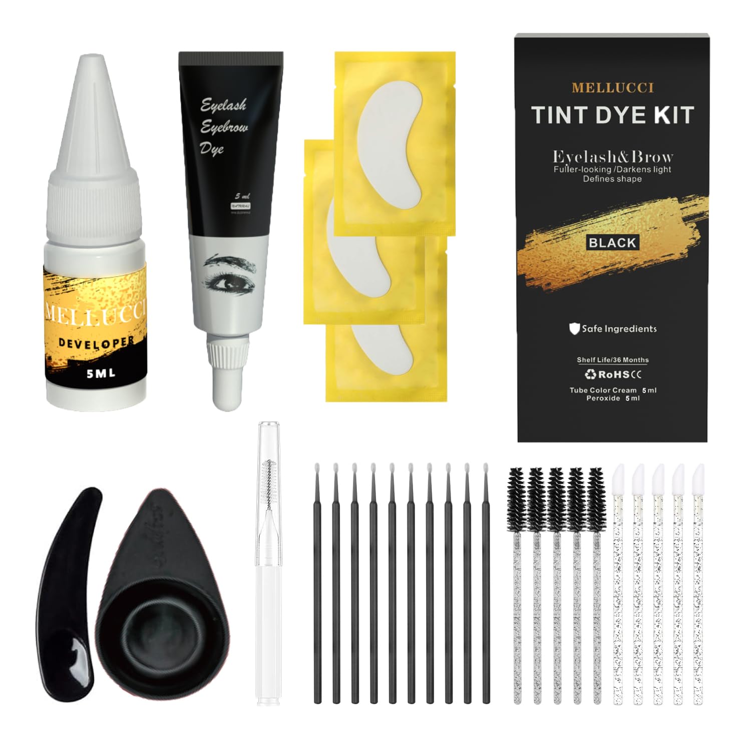 Lash and Brow Black Color Kit Long-lasting 6-8 Weeks Professional Result for Salon and DIY Use