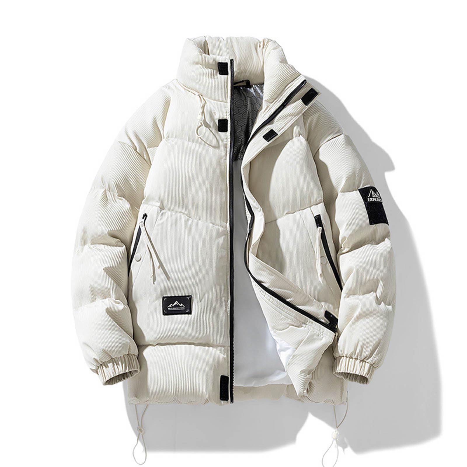 Giacchetto Uomo Invernale, Giacca Imbottita Uomo Giubbino con Cappuccio Casual Jacket Taglie Forti Giacconi Invernali Elegante Lavoro Antivento Pesante Trekking Cappotto Giacca Giacca a Vento Uomo