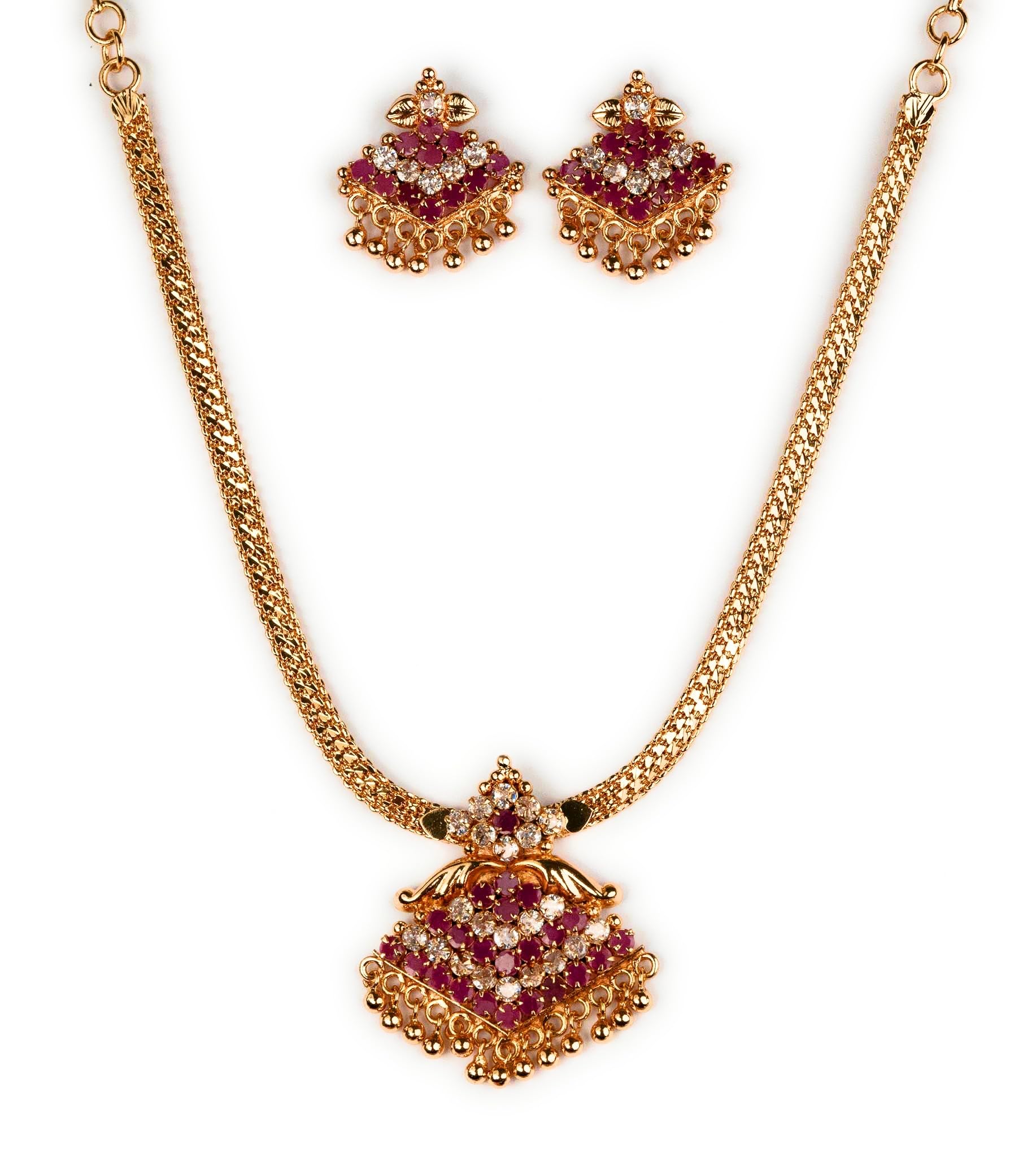 Sasitrends Traditional Floral Designer Micro Gold Plated Urvashi Chain Pendant Jewellery Set For Women & Girls (B0CNCGCT34) Amazon Price History, Amazon Price Tracker