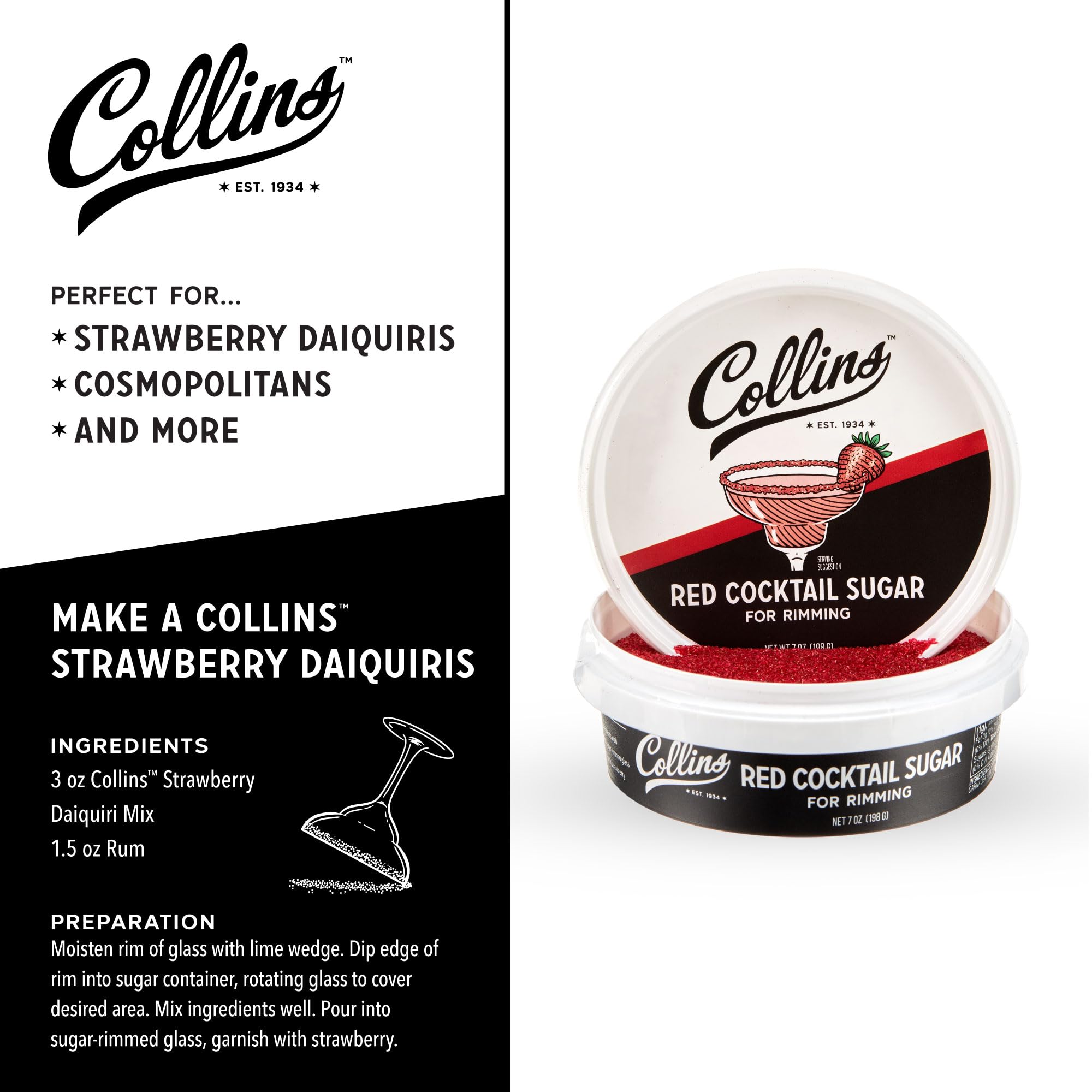Collins Red Cocktail Sugar - Enhance Your Drinks -3 Collins Red Cocktail Sugar - Enhance Your Drinks -3
