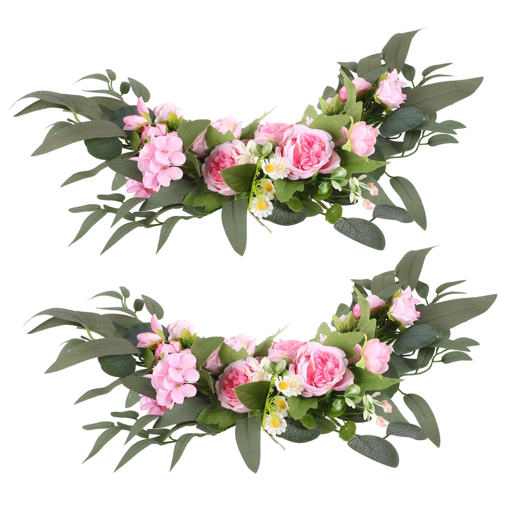 HELTER 2 stuks Kunstmatige Pioenroos Bloem Swag, Bruiloft Boog Bloemen Kit, Rustiek Bruiloft Zijde Handgemaakte Swag Bloemen Arrangementen