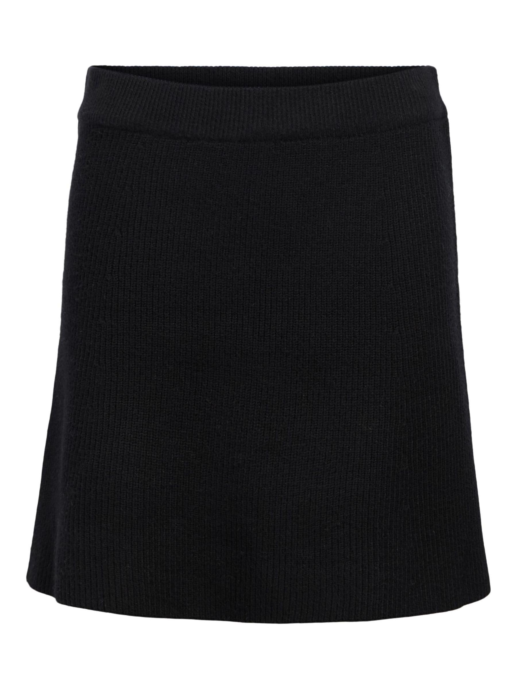 Object Women's Objviola Mw Re Short Knit Skirt Noos, Black, M