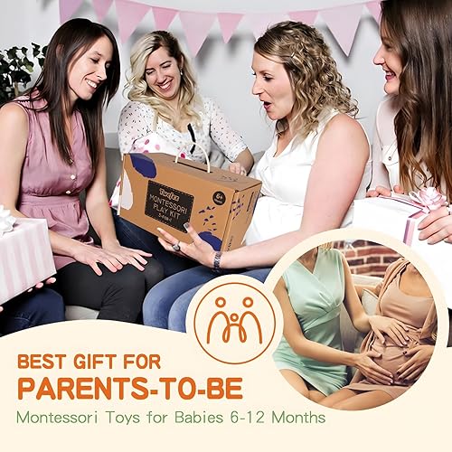 Miniatura 6 de Juguetes Montessori para bebés de 6 a 12 meses  Kit de juego 3 en 1 para bebés  Tambor giratorio mediano  Caja de pañuelos para bebé  Rompecabezas