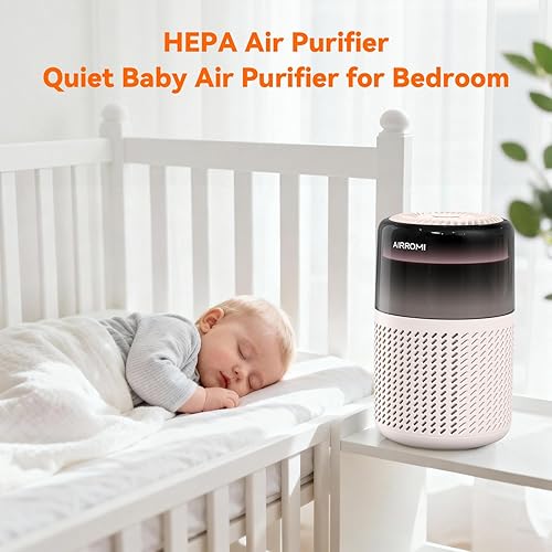 Miniatura 8 de AIRROMI Purificador de aire HEPA para dormitorio y hogar, purificador de aire para mascotas del hogar, elimina el olor de mascotas, olor a arena de