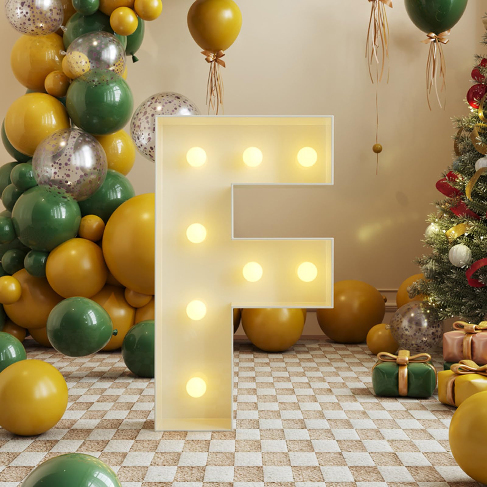 3FT Marquee Light Up Letters F,arty Decor Large Marquee Light Up Letters, Foam Board Set for Birthdays,Weddings,Baby Anniversaries, Easy to Assemble,F,91.5cm/36in