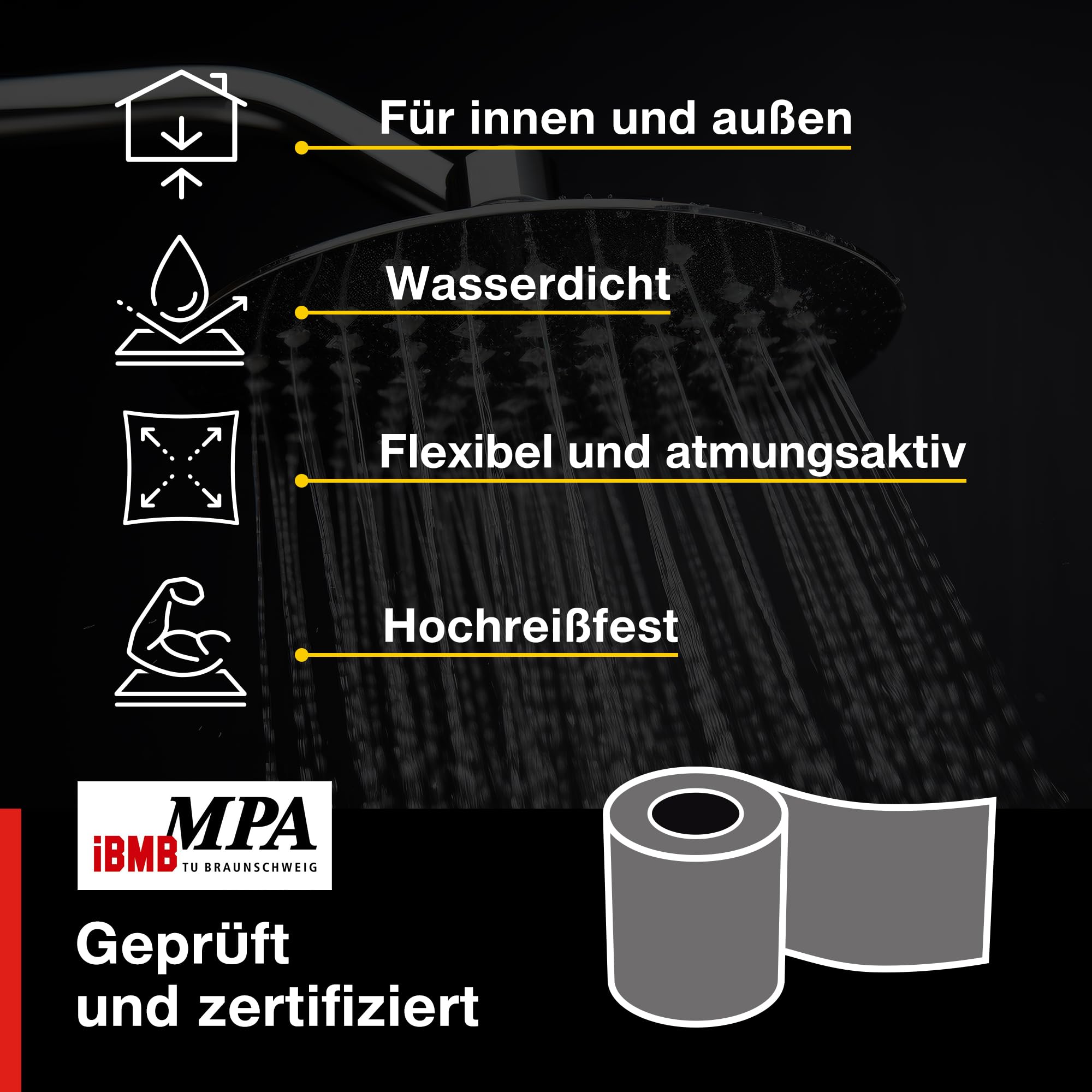 Isolbau Dichtband P3 Blau - 100 m Abdichtband Wasserdichtes Dichtungsband für Sanitär, Dusche, Bad und Fliesen, Balkon und Terrasse, Abdichtung für Innen- & Außenbereich Isolierung - 120 mm