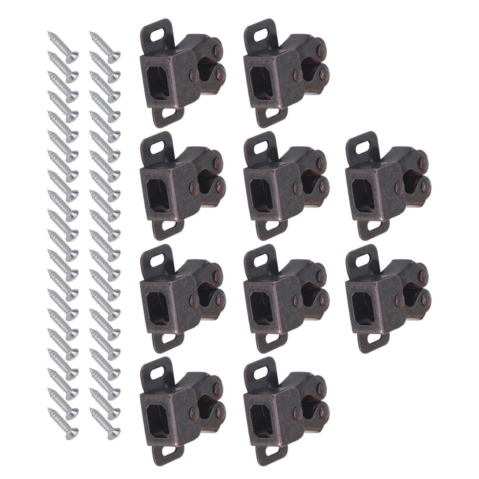 Furniture Catches Double Roller Cabinet Locks Latch with Mounting Screws Cabinet Door Wardrobe Door Latch Furniture Hardware Cupboard Roller