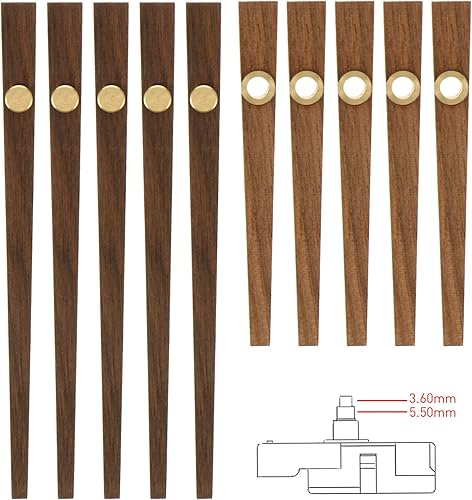 Miniatura 10 de SEWACC 5 juegos de agujas de reloj de madera DIY reloj mecanismo mecanismo reloj kit reloj aguja reloj puntero