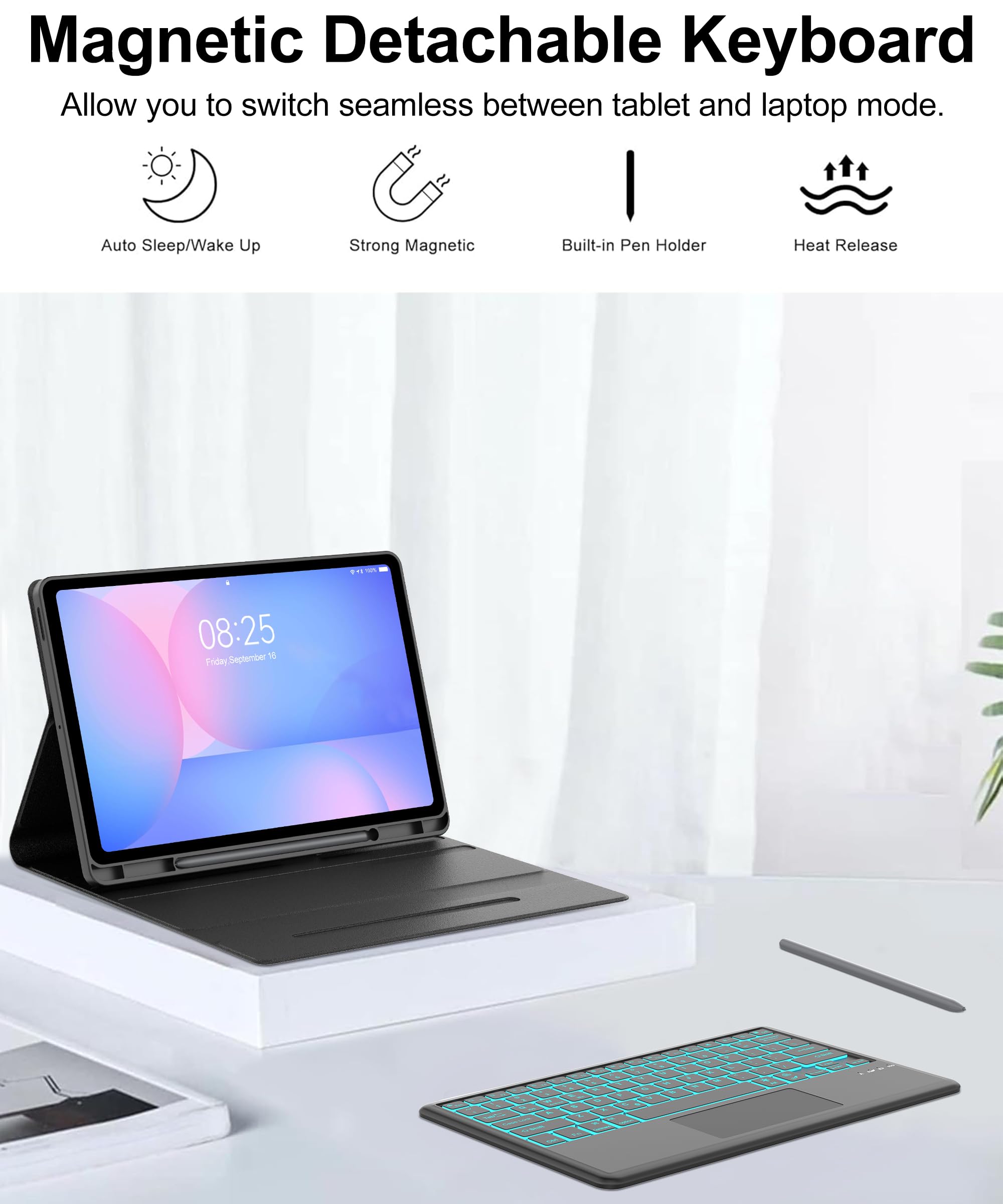 Amazon.com: Touch Keyboard Case for Samsung Galaxy Tab S10 FE+