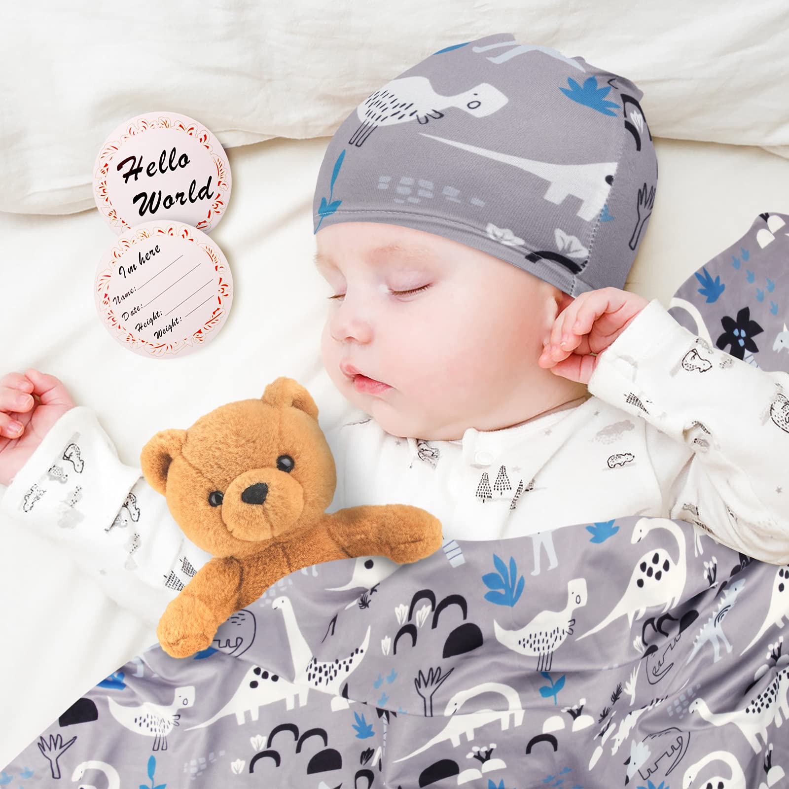 Arlington Mall Floral swaddle blanket hat set NWOT