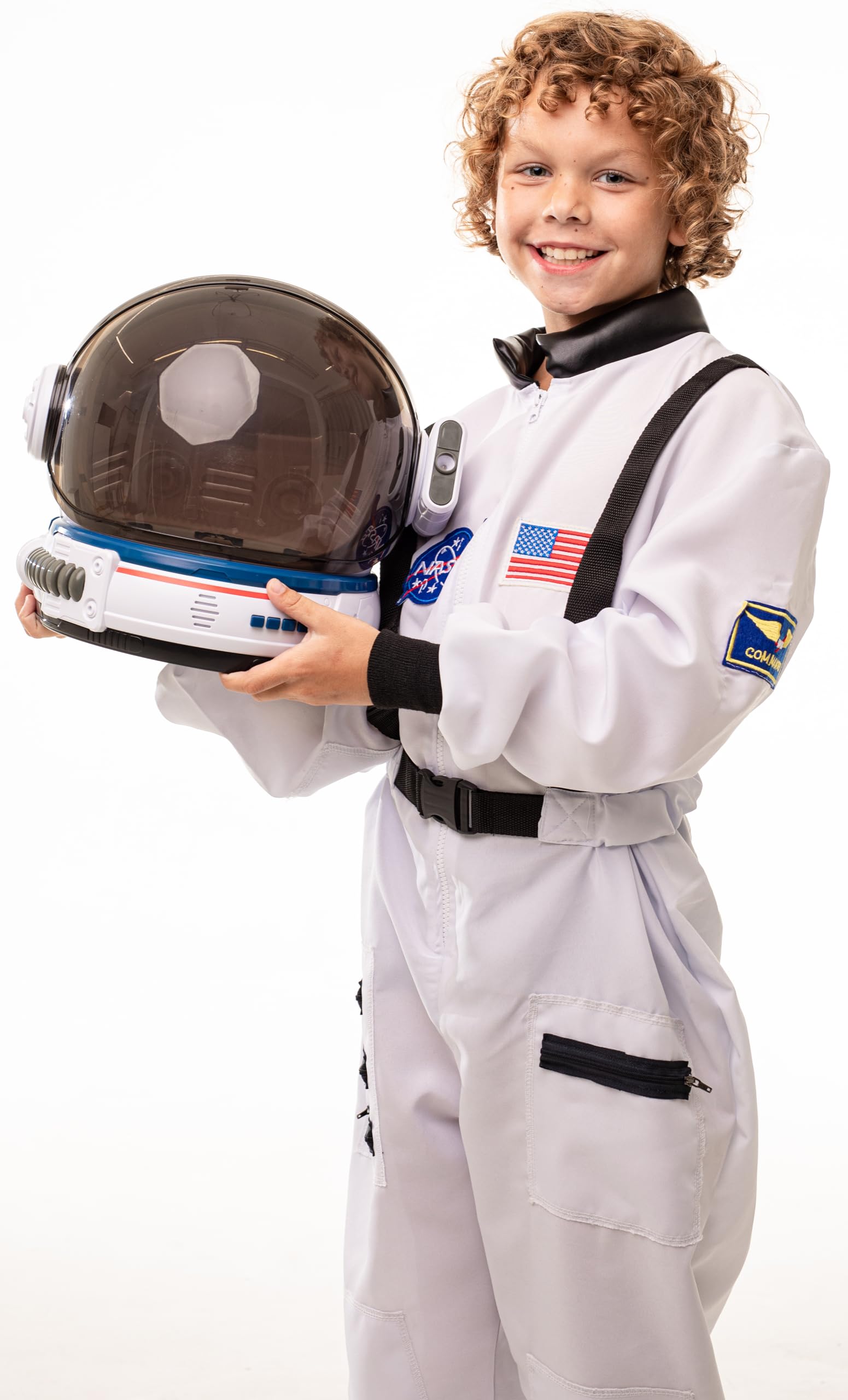 AEROSQUAD-Kids Astronaut Costume with Helmet, Nasa Space Helmet Suit for Boys & Girls with Movable Visor & Mission Sounds
