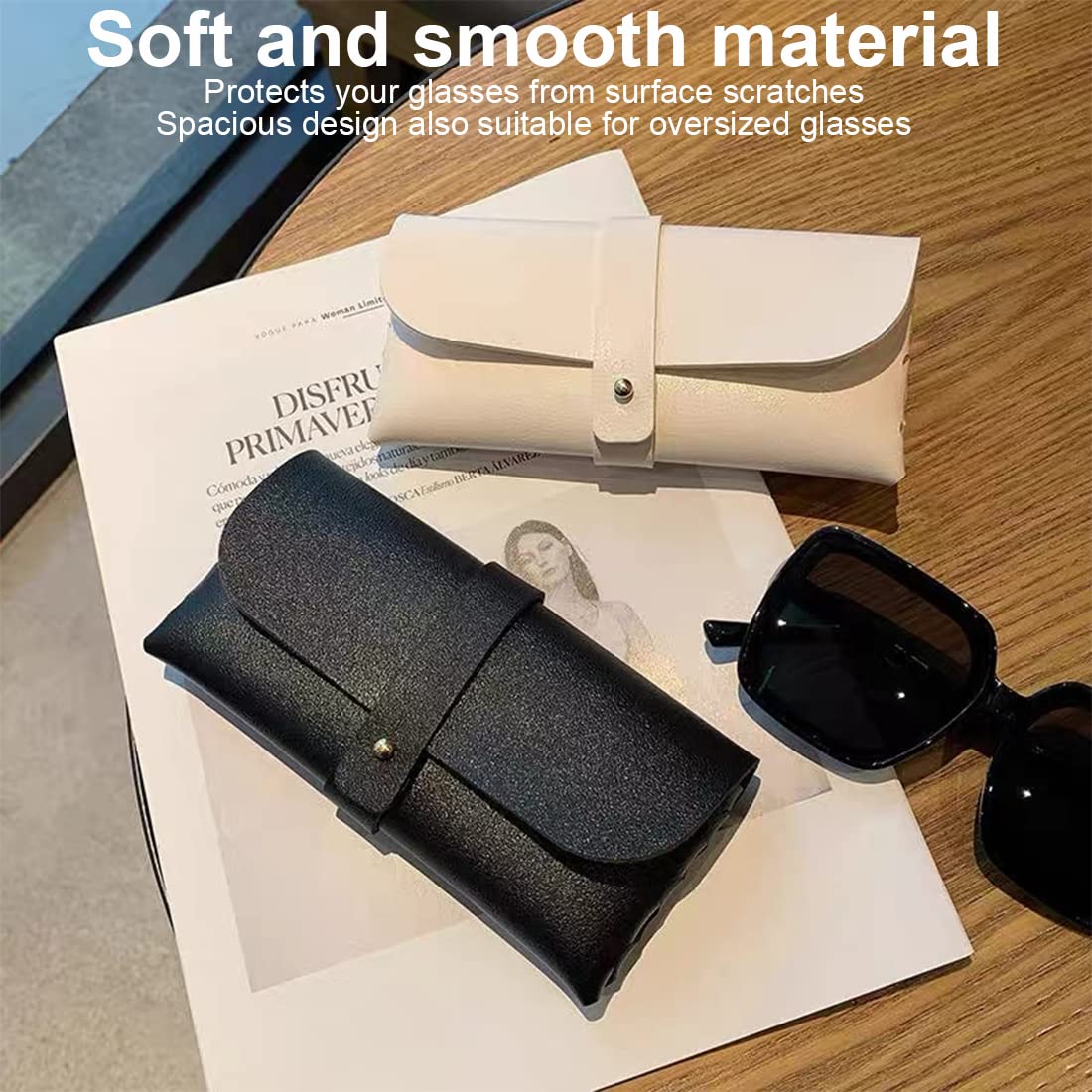 2 Étuis Souples Pour Lunettes | Protection Anti-Rayures | Cuir PU | Fermeture Snap | Portable Et Léger