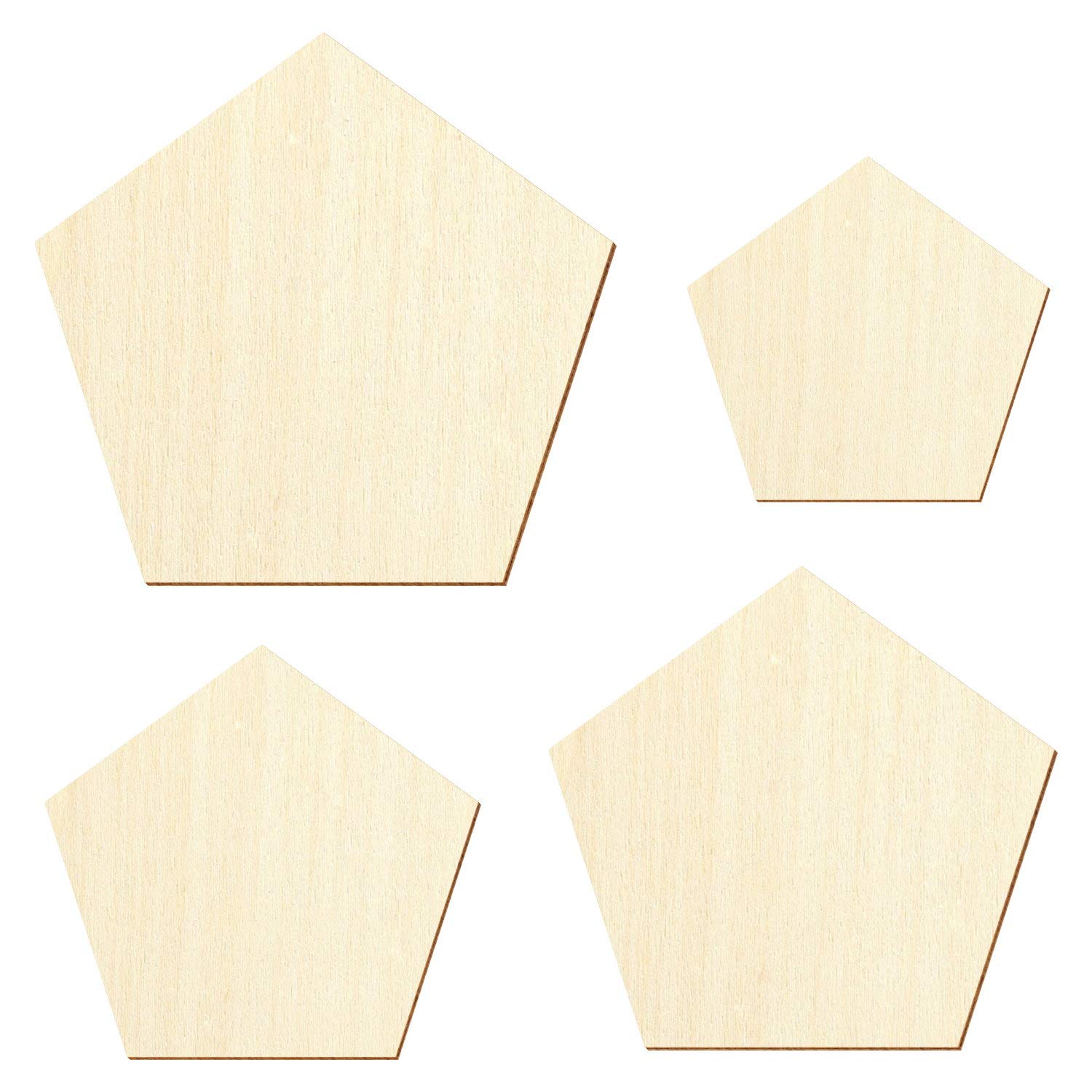 Holz Pentagon Fünfeck - Deko Basteln 3-50cm, Größe:12cm, Pack mit:25 Stück