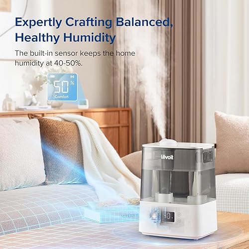 Miniatura 3 de LEVOIT Humidificadores para dormitorio, habitación grande, hogar, (6L) y purificadores de aire para el hogar, filtro HEPA para humo, polvo y polen