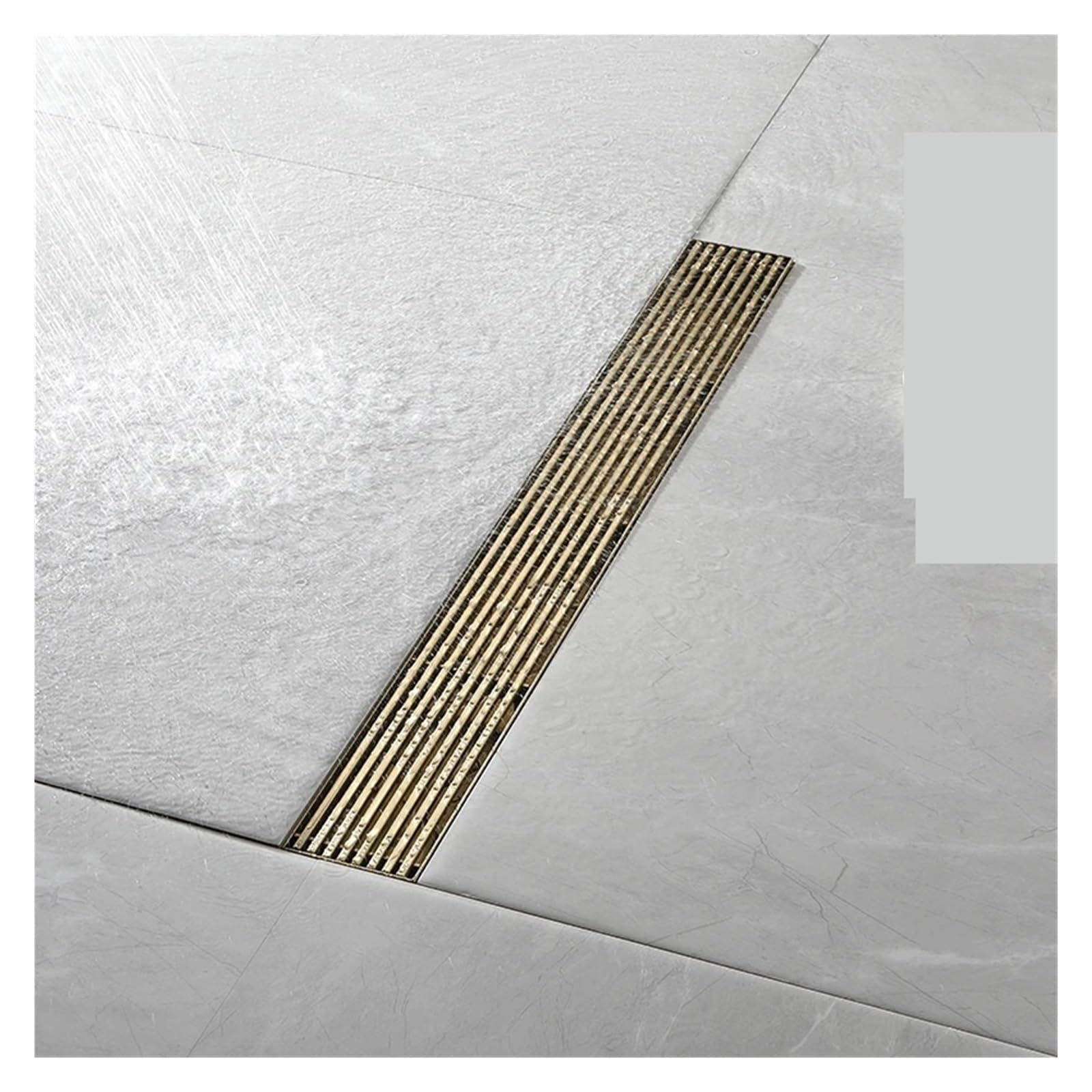 Drenaje De Piso 30-120CM Drenaje De Filtro De Residuos Cuadrado Acero Inoxidable | Desagüe de suelo de oro cepillado, drenaje de filtro de residuos cuadrado de 30-120CM, acero inoxidable(Black-M,1pcs-40cm)