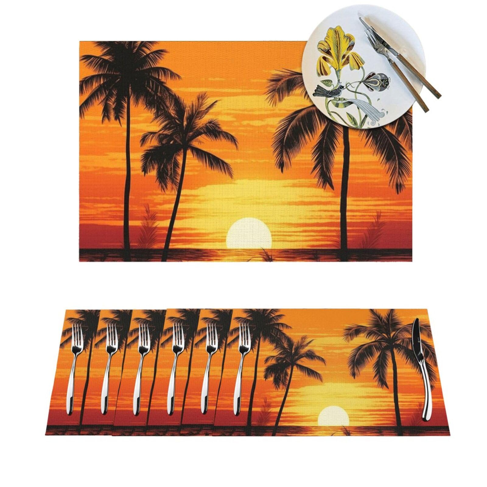 Lot de 6 sets de table pour mariage et fête de vacances lavables en PVC