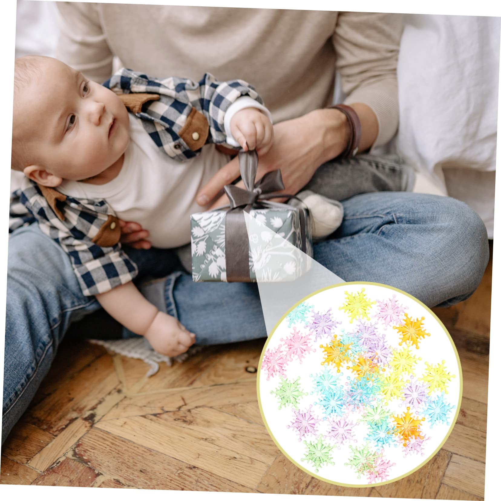 PRETYZOOM 350g Snowflake Toys for Boys and Girls Acrylic Decorative Snowflakes for Christmas Birthday Decor Home Decorations