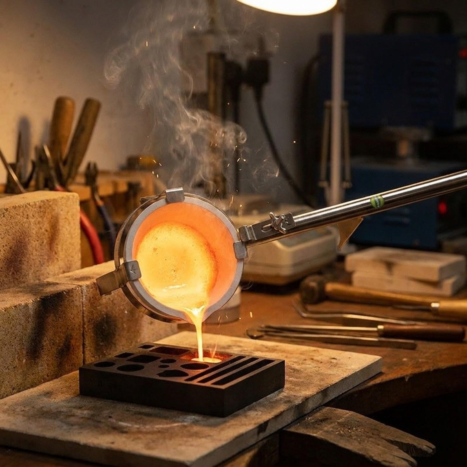 Harilla Pinza per crogiolo per Fusione di Metalli, Strumento Pratico, Professionale, Facile da Usare, Versatile e Portatile per la creazione di Gioielli Fai