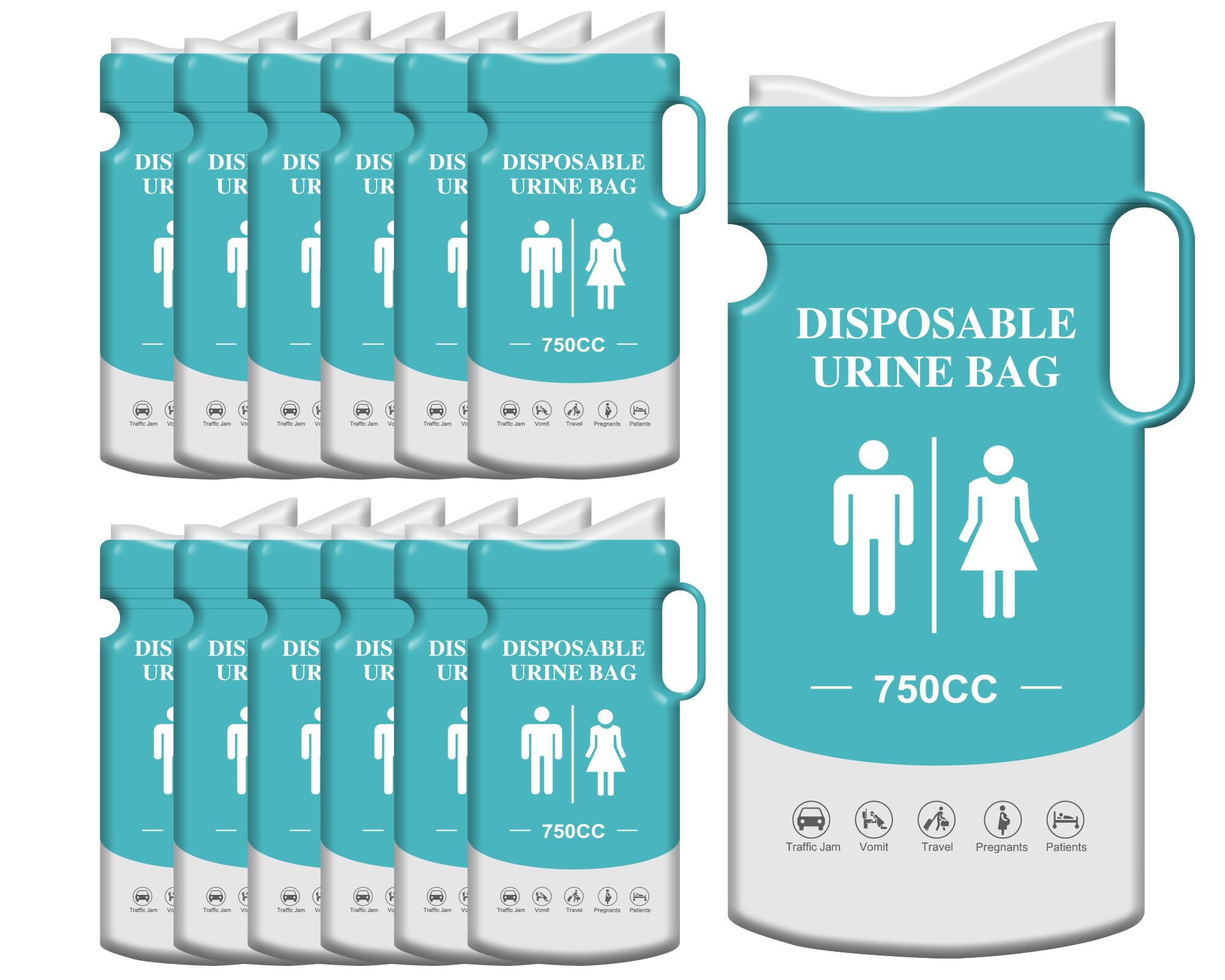 12pcs Disposable Urine Bags Pee Bag for Travel Emergency Portable Urinal Bag Sap Bags Vomit Bags Unisex Urinal Bag