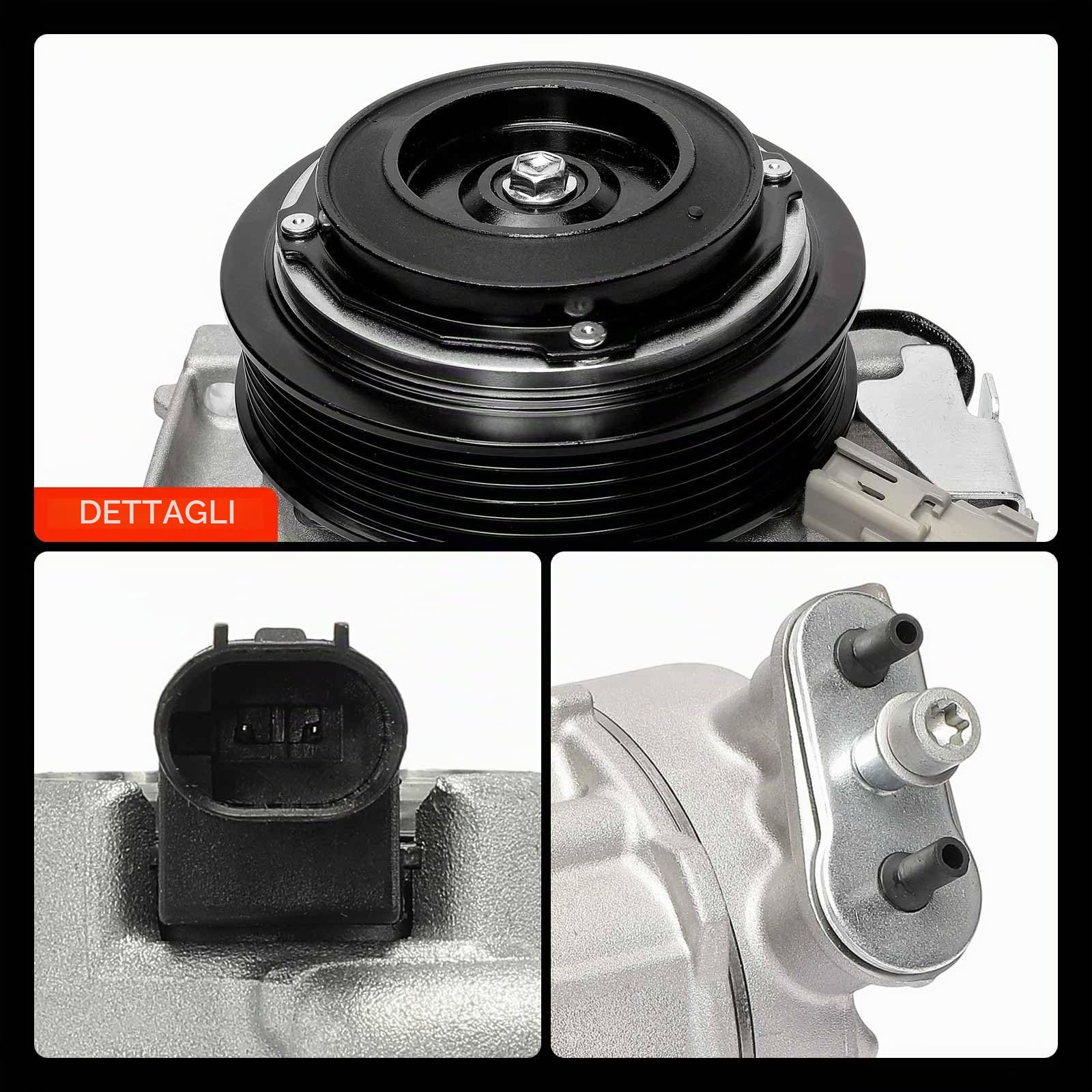 Frankberg Compressore per aria condizionata con frizione 51936675 | Compatibile con: 500X 334, Renegade Van B1 BU, Renegade SUV B1 BU BV