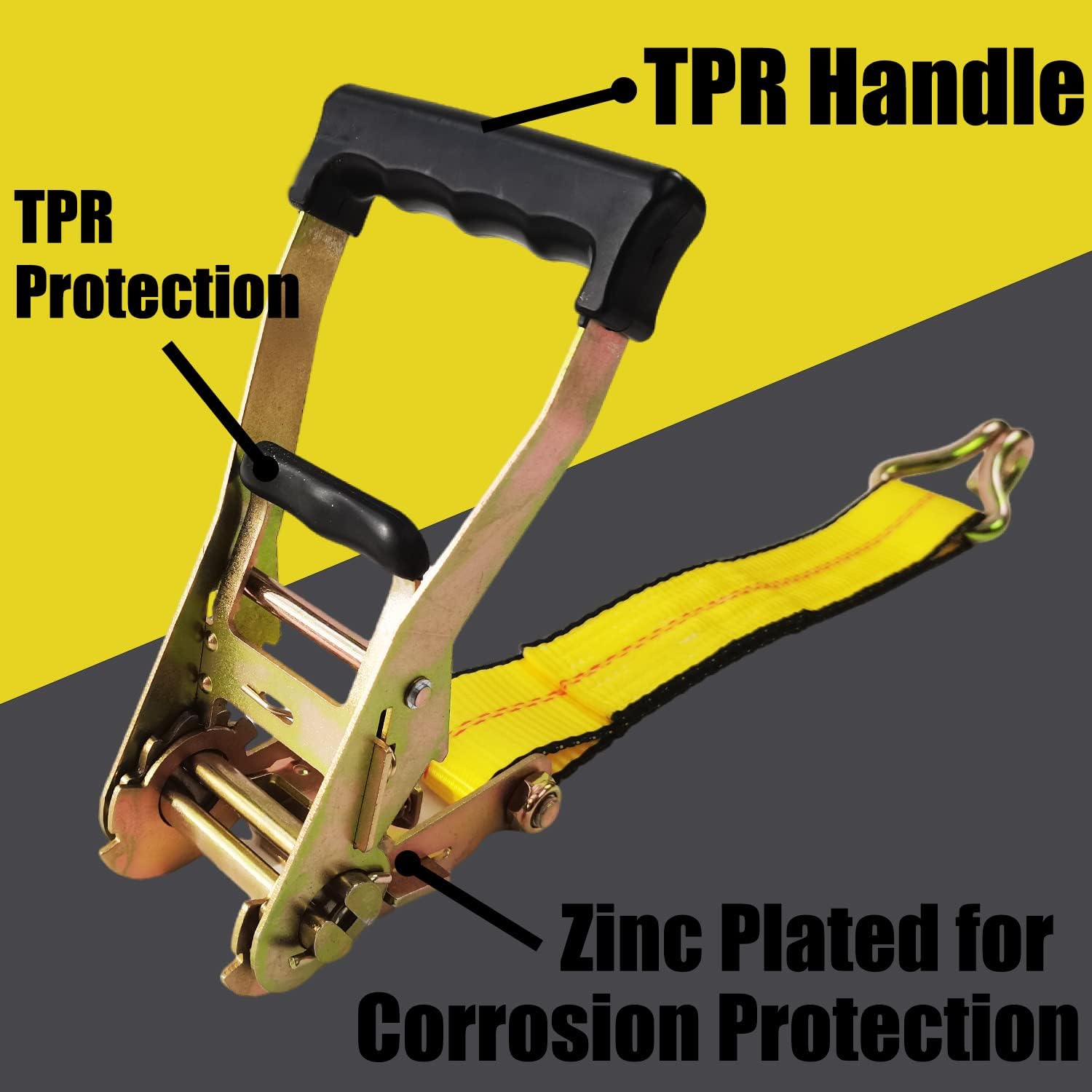 KJE 4 Pack Ratchet Straps Heavy Duty,2" x 27' Ratchet Strap 3,333 Lbs Working Load Limit,Tie Down Ratcheting with J-Hook, Cargo Straps for Truck,Trailer,Moving Appliances - Image 2