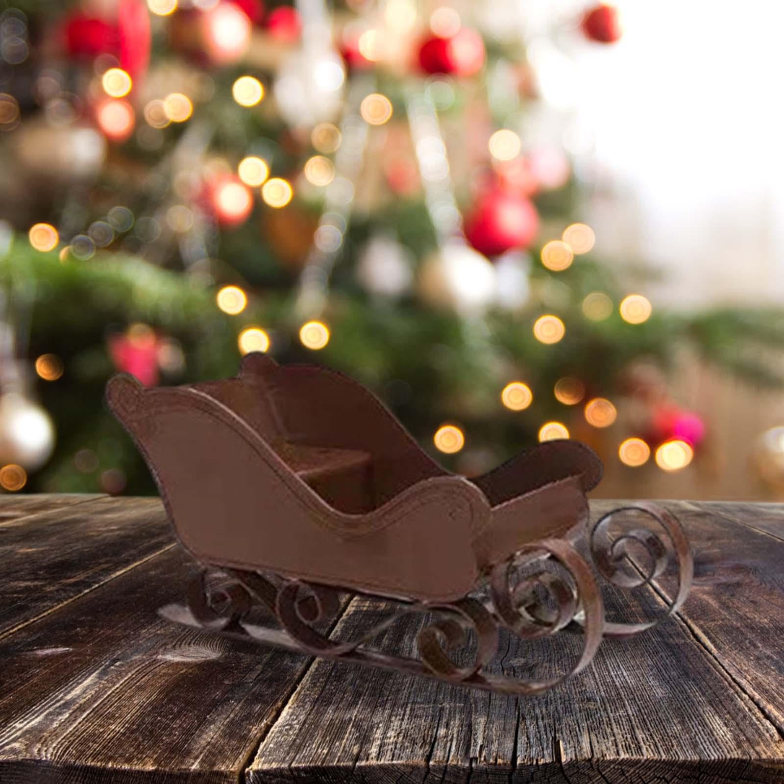 Amazon | amleso サンタそり、そり置物、クリスマス像の装飾ミニチュア