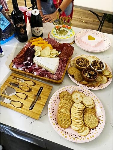 Miniatura 5 de Juego de regalo de tabla de barbacoa, tabla de barbacoa de bambú, tabla de cortar queso con juego de herramientas, tabla de barbacoa, juego de