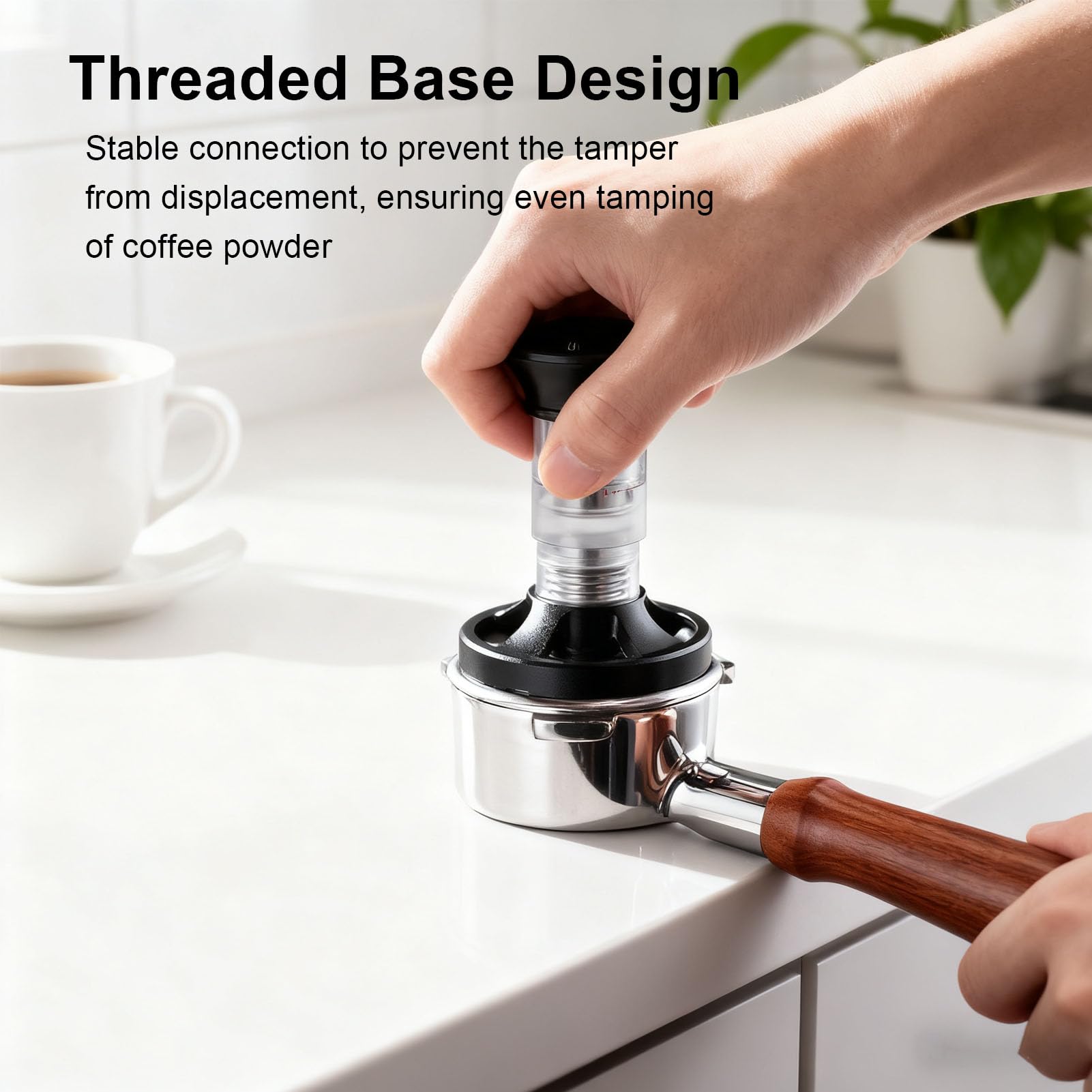Zerodis Kaffee-Tamper 58 Mm, Federbelasteter Tamper mit Edelstahl-Wellenbasis für Barista-Kaffeezubehör zu Hause