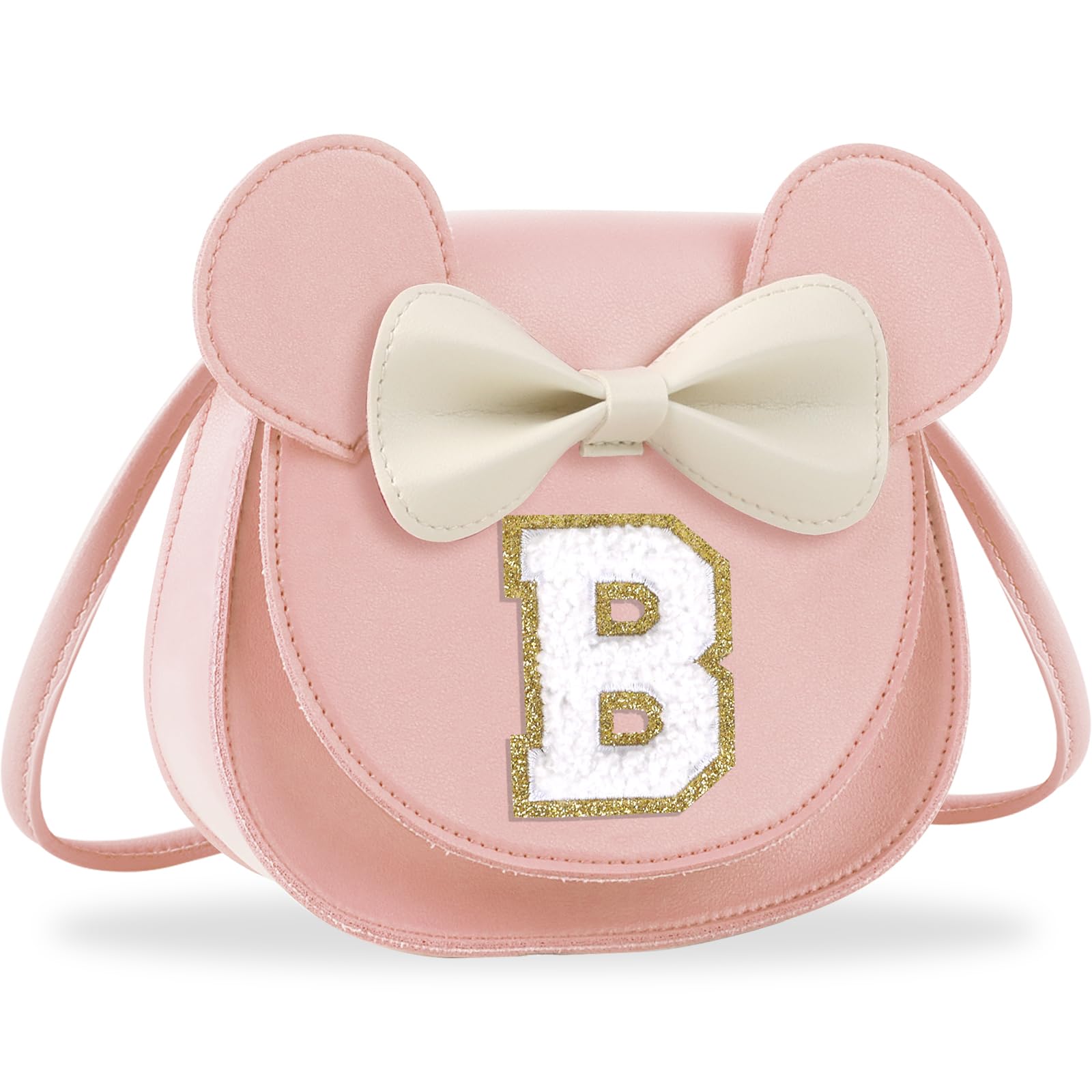Toddler Purse Girl Wallet for 2-10 Year Old Birthday Gift, Personalized Kids Little Mouse Ear Bow Crossbody Shoulder Purse