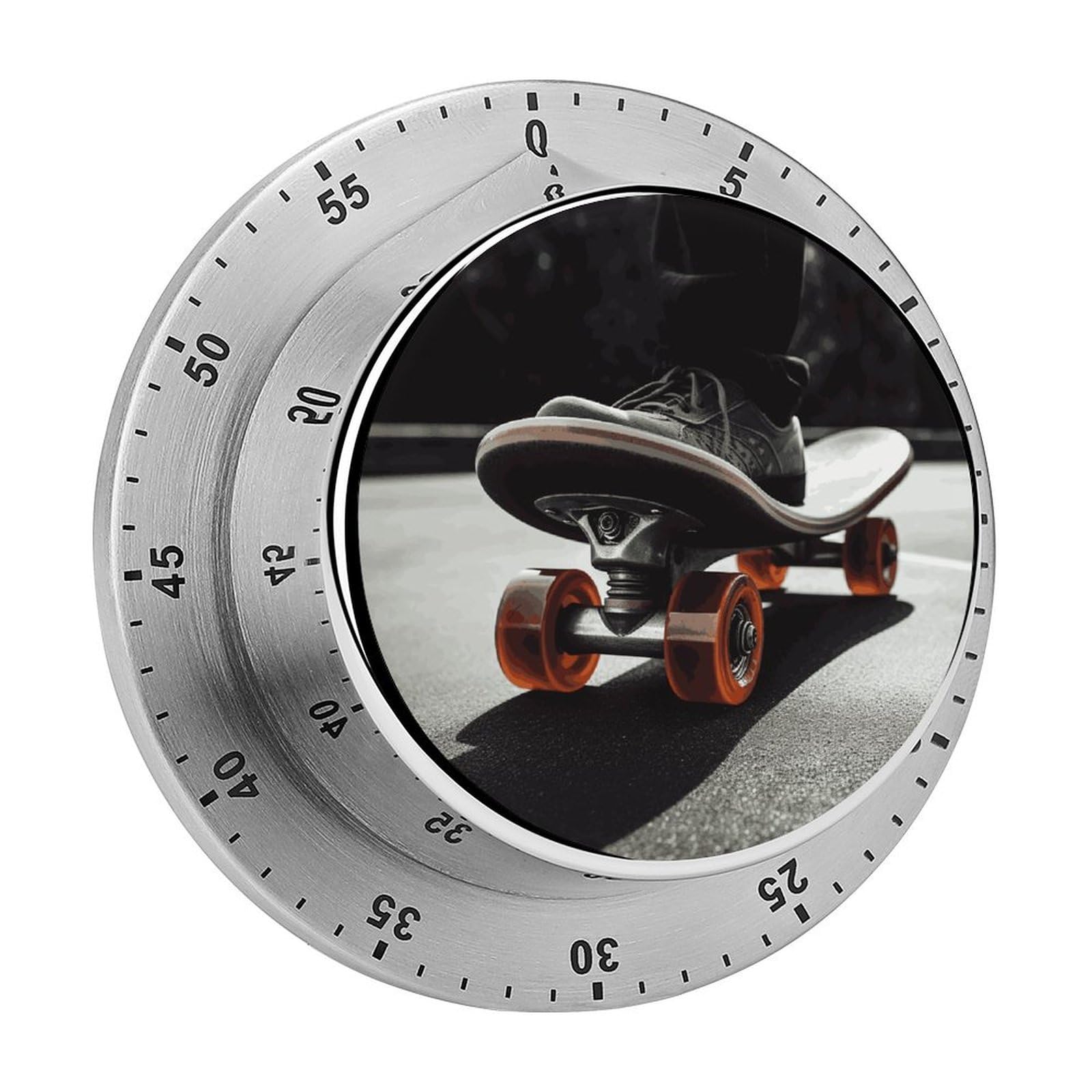 Adfgyerh Style Skateboard Wheel Timer For Cooking, Kitchen Timer Magnetic No Batteries Required, Mechanical Timer With Loud Alarm, For Fitness Baking Exercise Oven