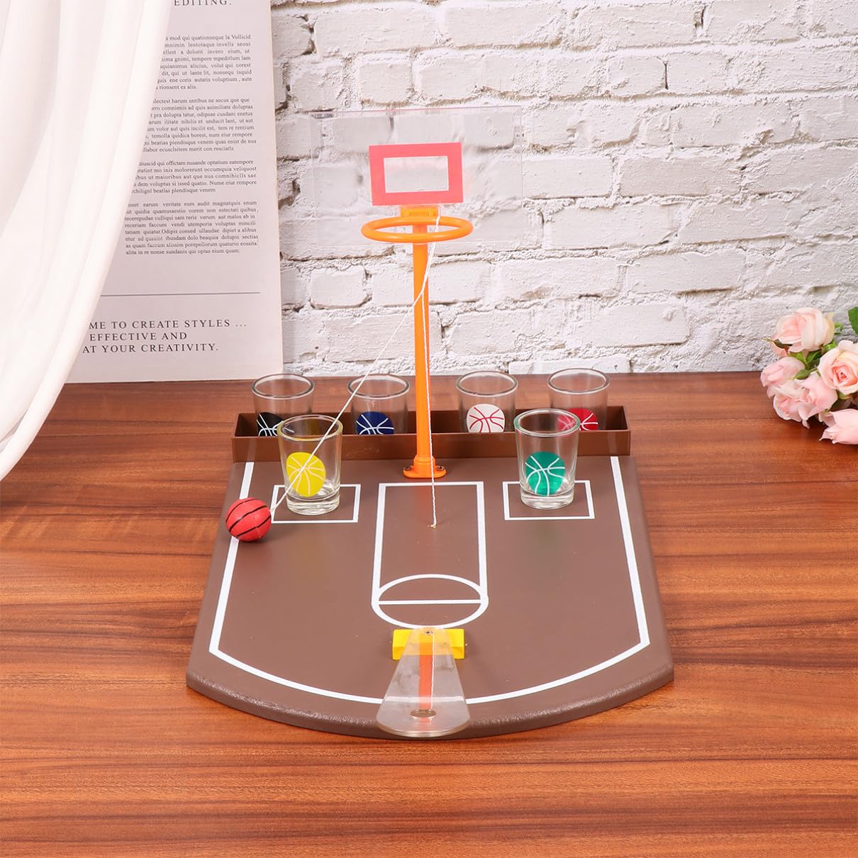 Gioco da Tavolo Basket Desktop per Bere Alcolici, Giocattolo Creativo in Acrilico per Bar, Facile da Giocare per Feste e Intrattenimento di Gruppo