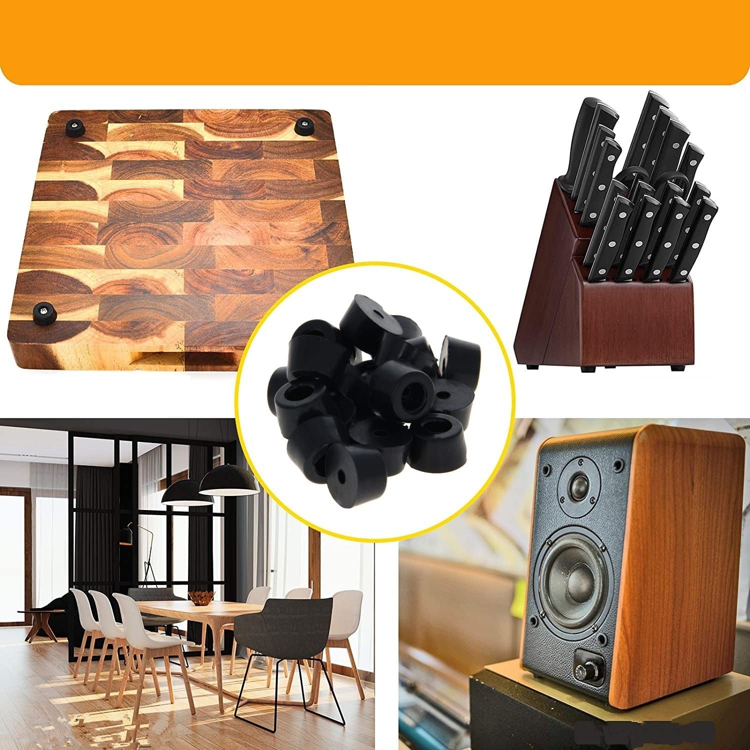 Aifengxiandonglingbaihuo 4/8 / 16Pcs Mobili Sedia Da Tavolo Gamba Da Pavimento Piedini Copri Tappo Protezione Sedia In Gomma Piedini AntiGraffio Piedini Per Gambe Tappi Di Protezione, B, Stati Uniti - Foto 7