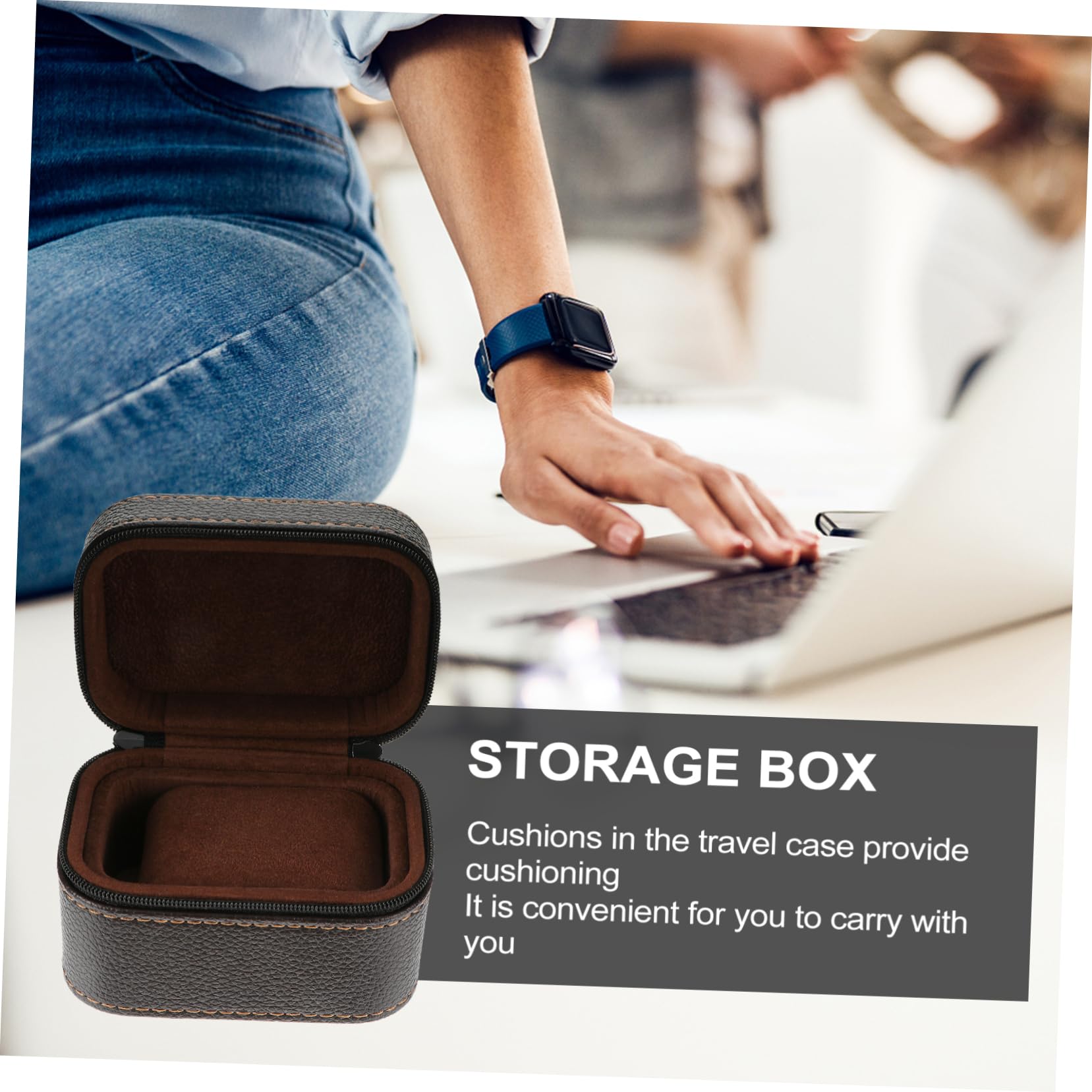 1pezzi Scatola Per Orologio Portatile Cerniera Scatola Porta Orologi in Pelle Organizzatore Per Orologi Da Viaggio Toeletta