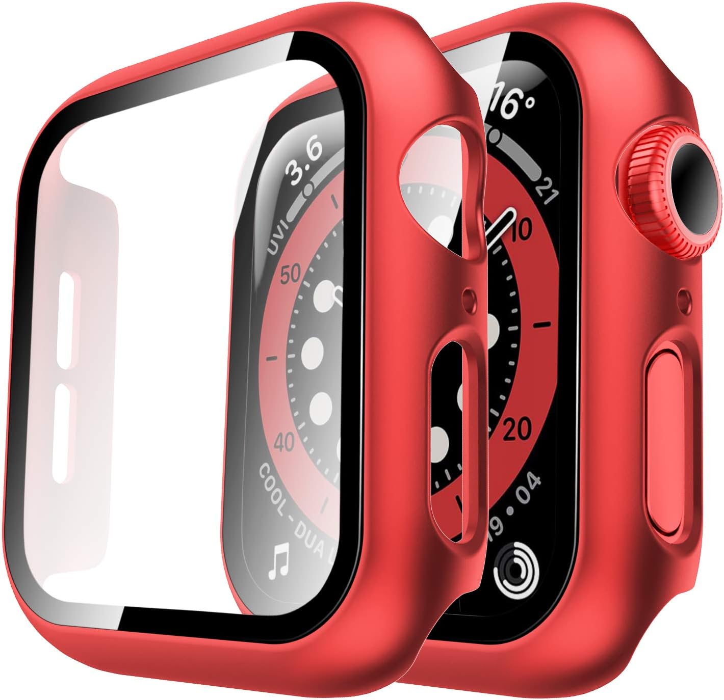 TAURI 2 Pack Hard Case Designed for Apple Watch SE/Series 6