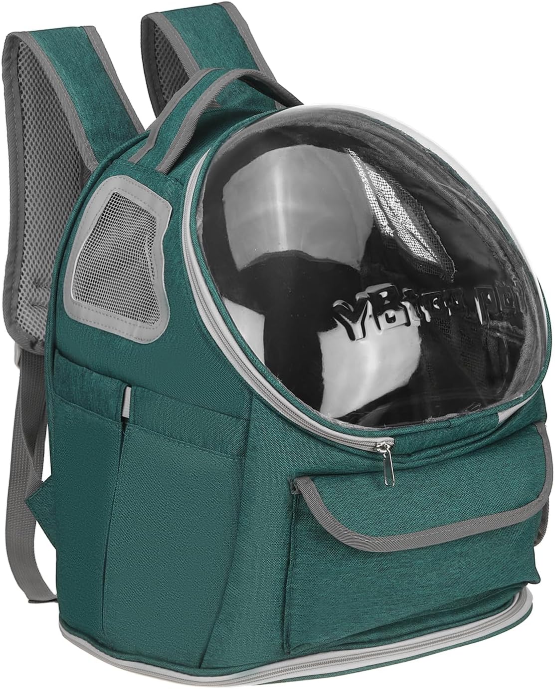 Pet Backpack Carrier, Portable and Ventilated, Oxford Cloth, Dogs Cat Travel Bag with Transparent Cover 13.39", (Green, 1 Pcs), Intended for Hiking/Traveling/Camping