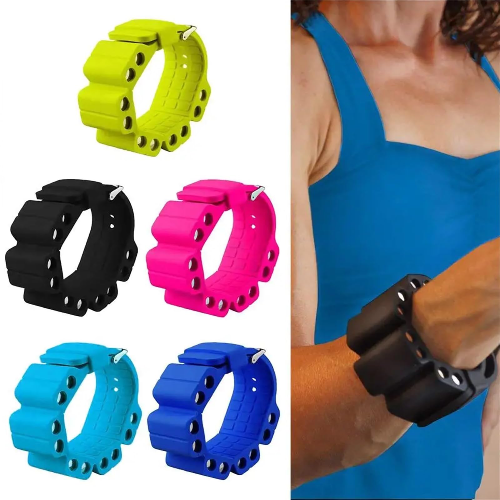 Cavigliere Pesi 2 pesi da polso in silicone regolabili, indossabili, for esercizi di fitness, camminata, jogging, yoga, palestra