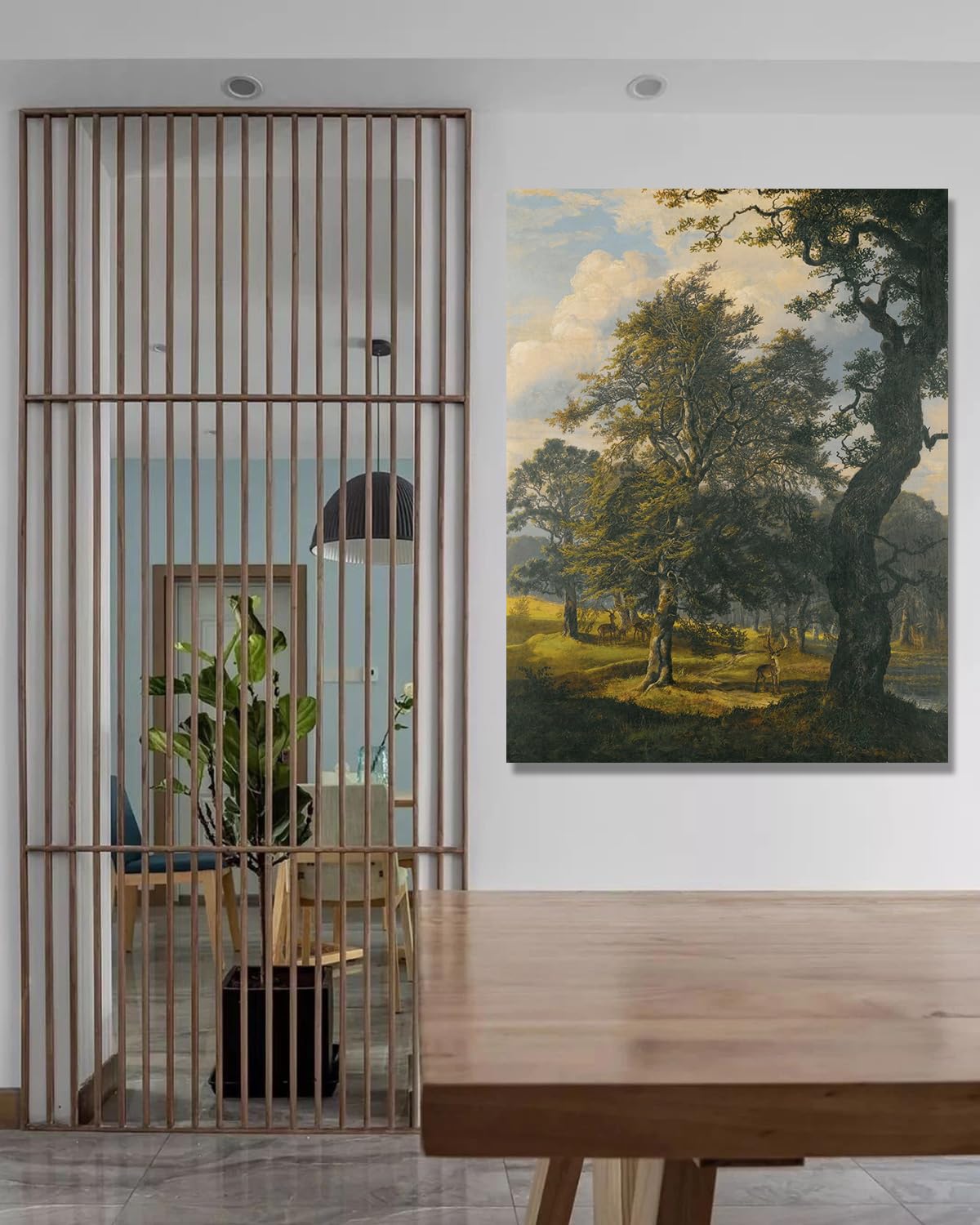 NHLDZYH J.C. Dahl słynna reprodukcja sztuki, nordycki romantyczny krajobraz sztuka na płótnie, elegancka dekoracja ścienna do salonu biura (krajobraz 57). 30 x 40 cm - 11,8 x 15,7 cala. Tylko płótno