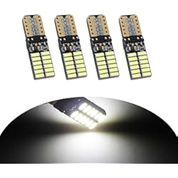 Led Para Techo De Auto YaaGoo 4X W5W 168 194 192 LED Bombillas 24 SMD 2835 LED CANBUS de 6000K W5W 168 194 y más Wedge Lampara para Coches de Interior y Exterior Xenón 12V, Luz Blanco