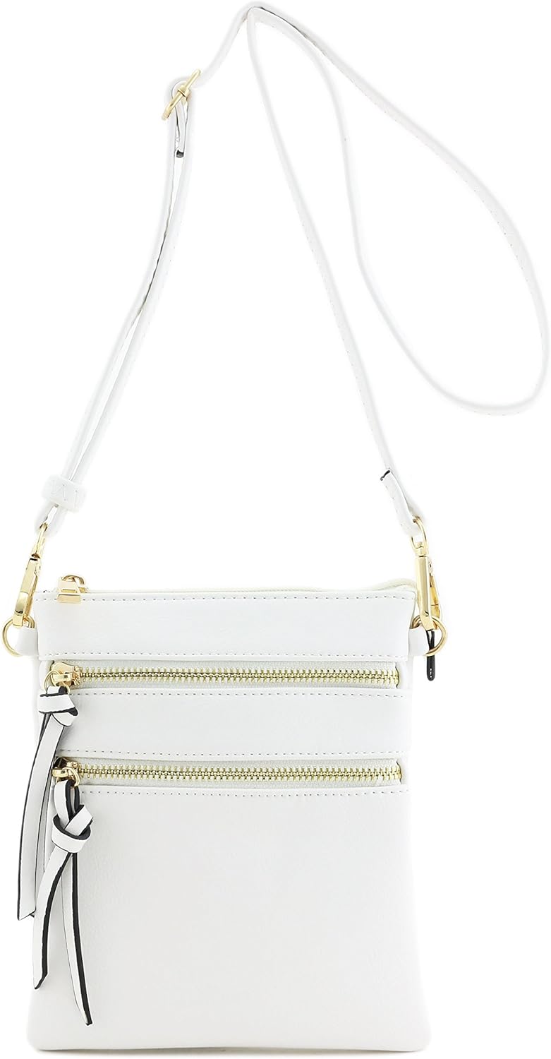 Isabelle Small Lightweight Shoulder Bag for Women, Mini Multi Zipper Pocket Crossbody Handbag with Adjustable strap - Image 3