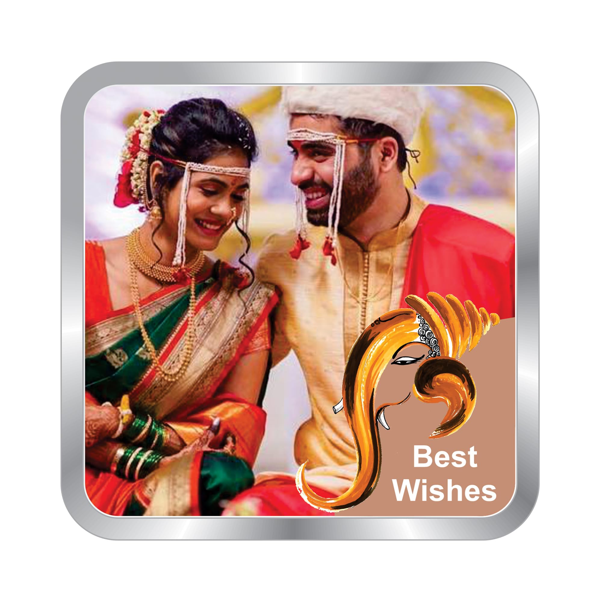 BIS Hallmarked Personalised Newly Married Anniversary beautiful Square Silver Coin available in 10/20/50/100 Gram 999 Pure by Acpl.-image-31