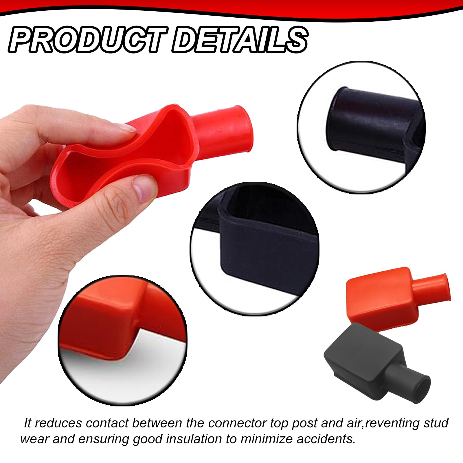 Battery Terminal Cover 3 Pairs Car Battery Terminal Covers Rubber Battery Protector Replacement