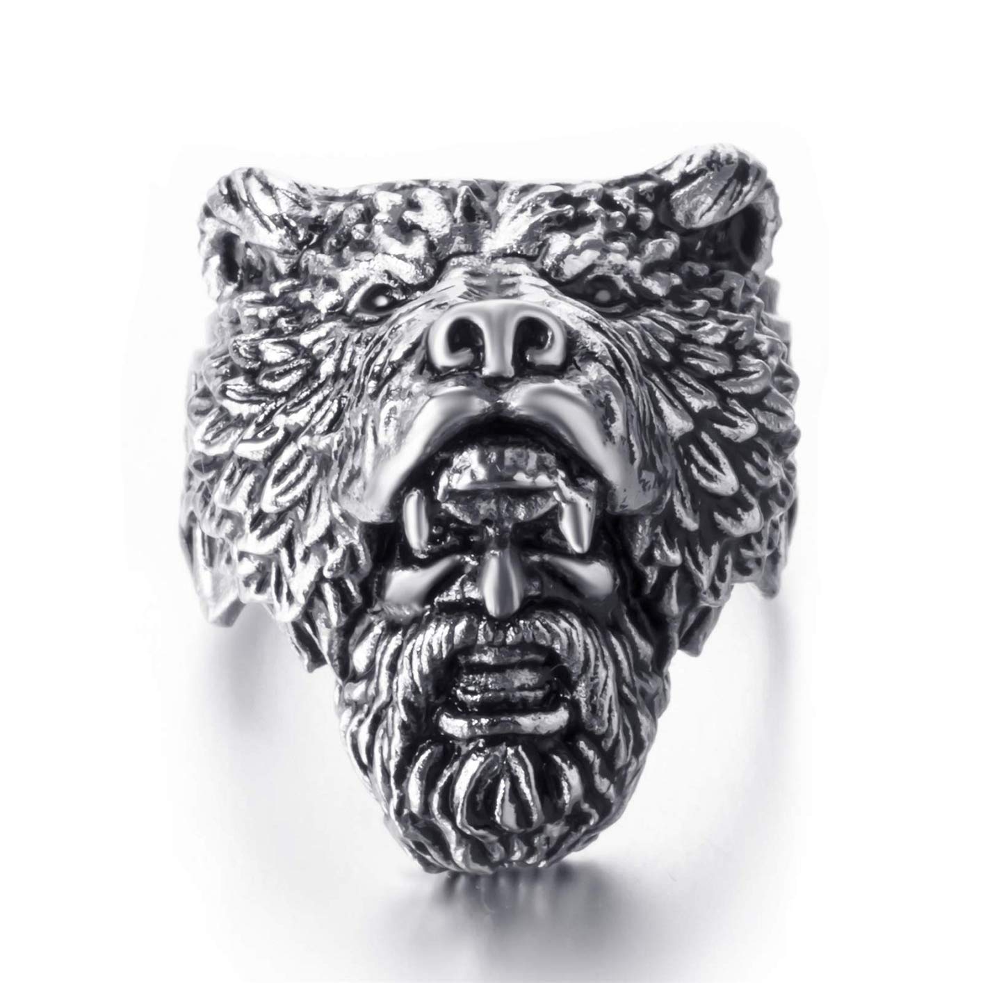 Bear Ring For Men Norse Viking Bear Head Ring Bear | Desertcart Jamaica